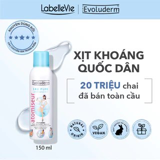 Nước Xịt khoáng Evoluderm giúp dưỡng da cấp ẩm tức thì và làm dịu làn da 150ml (12206)