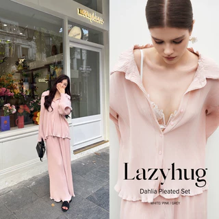 Lazyhug - Set mặc nhà và dạo phố dập ly hồng thiết kế - Dahlia Set