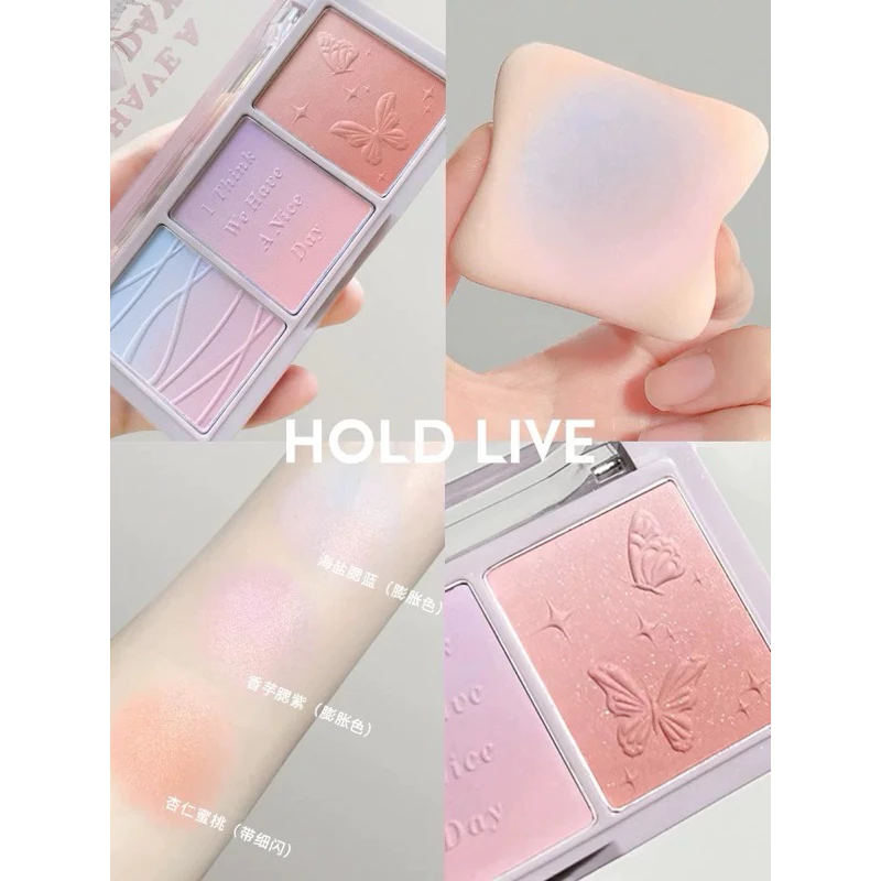 Phấn Má 3 Ô Màu HOLD LIVE SECRET GARDEN BLUSH HL461 Chất Phấn Mịn Lì, Dễ Tán Lên Màu Chuẩn Phong Cách Make-up Nàng Thơ