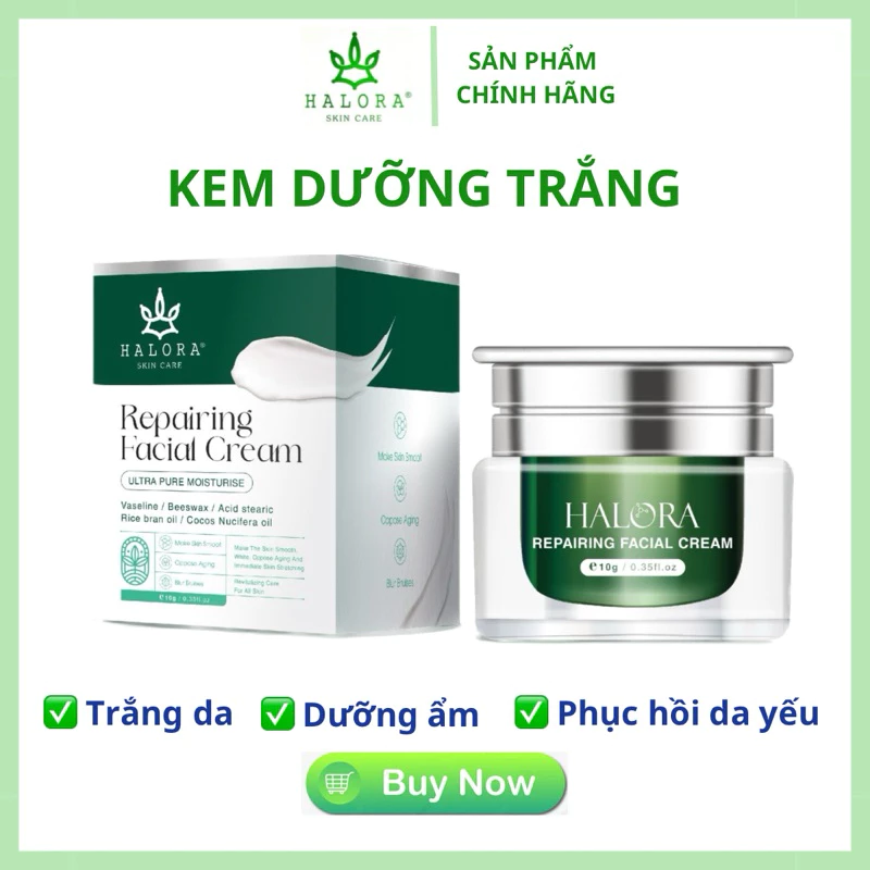 Kem dưỡng ẩm trắng da Halora [mẫu mới]