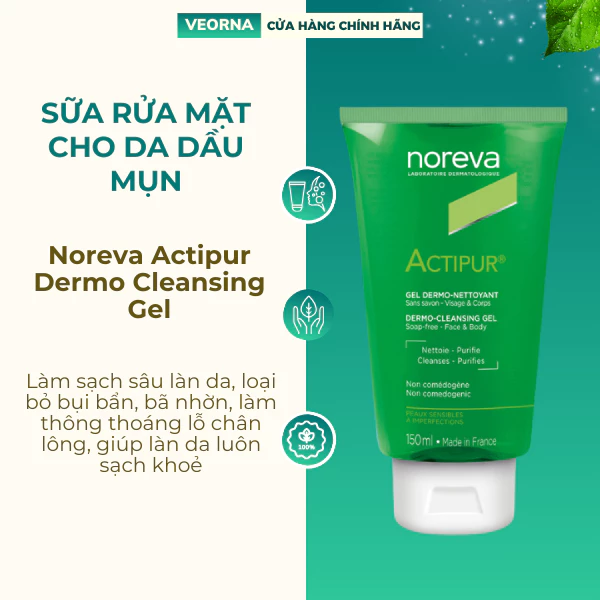 Sữa Rửa Mặt Cho Da Dầu Mụn Noreva Actipur Dermo Cleansing Gel