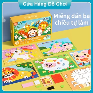 Bộ đồ chơi sách vẽ sách dán tranh dán DIY 3D thủ công cho bé, chất liệu EVA an toàn cho bé-đồ chơi giáo dục sớm