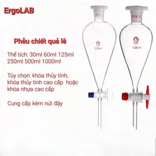 Phễu chiết quả lê 30ml 60ml 125ml 250ml 500ml 1000ml 2000ml phễu tách chiết tinh dầu bình tách chiết tinh dầu