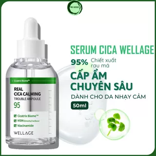 Tinh chất Wellage Real Cica Calming Trouble Ampoule phục hồi dịu da nhạy cảm cấp ẩm chống lão hóa 50ml - Mibebe