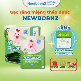 Gạc răng miệng thảo dược,rơ lưỡi NewbornZ - Ngừa sâu răng viêm nướu ở trẻ, cải thiện sức khỏe đường hô hấp trên NewbornZ