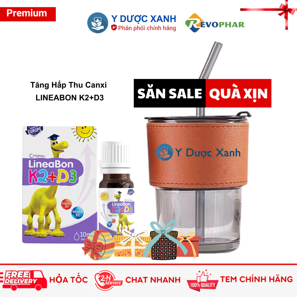 Mua [Chính Hãng] LINEABON K2 D3, 10ml, Bổ sung vitamin K2 D3 cho bé - Y Dược Xanh