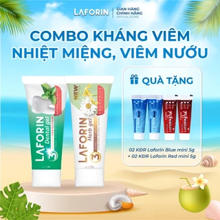 Combo Gel giảm đau Laforin Herb Gel và Laforin Dental Gel hỗ trợ điều trị kháng viêm nhiệt miệng viêm nướu 20g