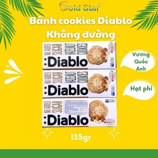 Bánh DIABLO Cookies hạt phỉ không thêm đường - Vương Quốc Anh