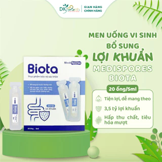 Men Vi Sinh MediSpores Biota Bổ Sung Lợi Khuẩn Cải Thiện Hệ Tiêu Hóa Giúp Bé Ăn Ngon Hộp 20 Ống 5ml