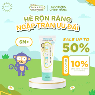 Kem Đánh Răng Vị Sữa Lắc JACK N' JILL Organic Nuốt Được Cho Bé 6M+ Tuýp 50g - Thương Hiệu Úc