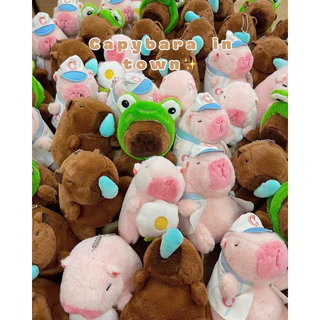 ✨Móc khóa búp bê Capybara, móc khoá bông dễ thương, Búp bê vải lông mềm chảy nước mũi 12cm