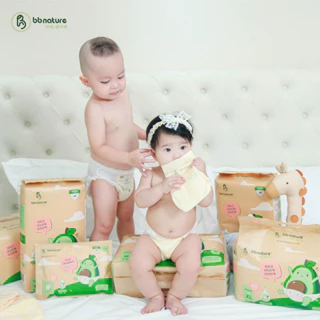 (Không Tặng Quà) Thùng 4 Bịch Tã Bỉm Quần Dán BB Nature Hàn Quốc, Mềm Mại, Mỏng Nhẹ Đủ Size Cho Bé Từ 6-25Kg