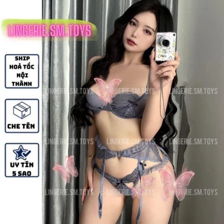 YT1751 - NHIỀU MÀU - Nội Y Ren Xanh Tím Tôn Da Gợi Cảm Kèm Đai Eo Cosplay sexy gợi cảm