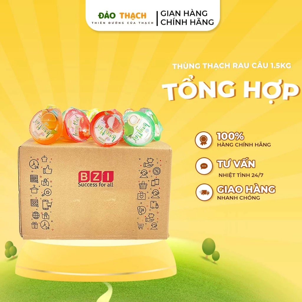 Thạch Rau câu Long Hải vị tổng hợp - Thùng 1.5kg |Đảo Thạch