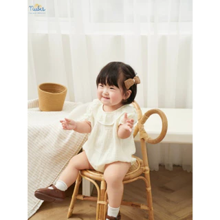 [Mua 1 tặng 1 nơ] [NUBES-RP01] Bộ áo liền cho bé gái cổ bèo tròn dễ thương romper