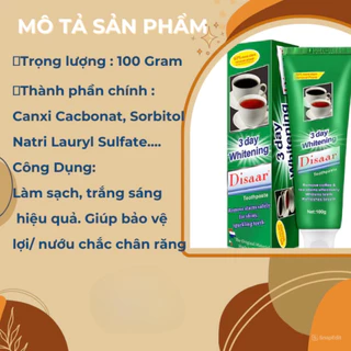 Kem Đánh Răng Dissaar US Thơm Miệng, Loại Bỏ Mảng Bám Trắng Sáng Giúp Bảo Vệ Lợi, Nướu Chắc Chân Răng