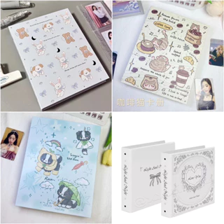 Binder A5 Mẫu mèo coffee / Album Ảnh Bìa Cứng 6 Còng đựng card ( KHÔNG KÈM RUỘT)