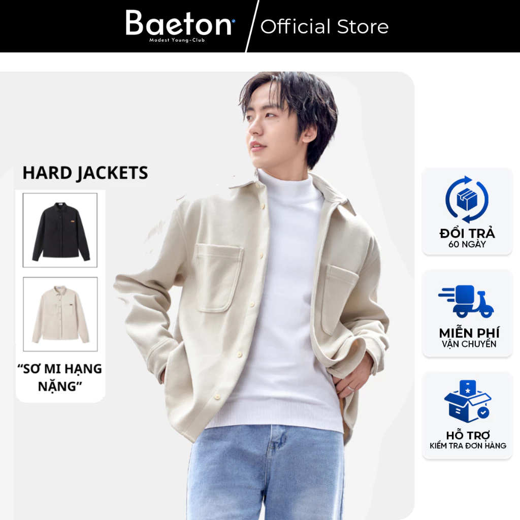 Áo sơ mi jacket ARMCEO unisex basic chất liệu Dạ Hàn sành điệu dày dặn, mềm mại cho cảm giác mặc dễ chịu ấm áp