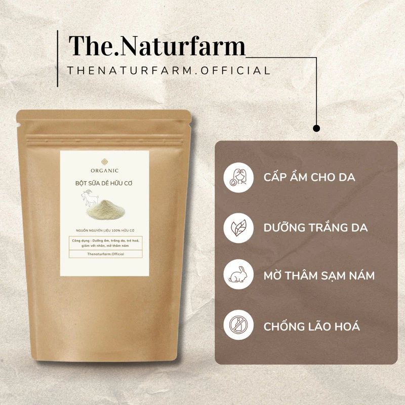 Bột sữa dê nguyên chất Naturfarm [ túi dùng thử 15gr ]