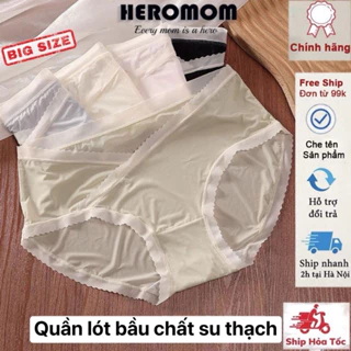 Quần lót bầu SU THẠCH chip bà bầu sau sinh cạp chéo đũng sáng màu kháng khuẩn Bigsize HEROMOM