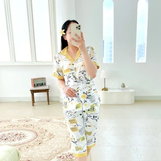 Pijama lụa mango mềm mại, không nhăn Satino TNQL - Wendie Yellow (MNL-100)