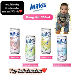 (Combo 6 lon ) soda sữa Milkis (250mlx6)