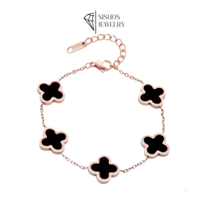 Vòng tay nữ SISUOS Five Four Leaf Clovers Bracelet Rose Gold