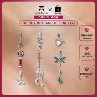 Hạt Charm Bạc 925 Cao Cấp Chính Hãng, Bộ Tổng Hợp Các Mẫu Charm Bạc Dorra Jewelry 04 Để Mix Vòng Tay Dành Cho Nữ