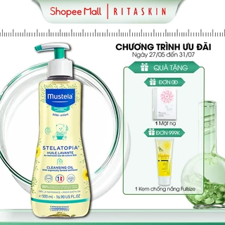 Dầu Tắm Cho Da Chàm Thể Tạng Mustela Stelatopia Cleansing Oil 500ml