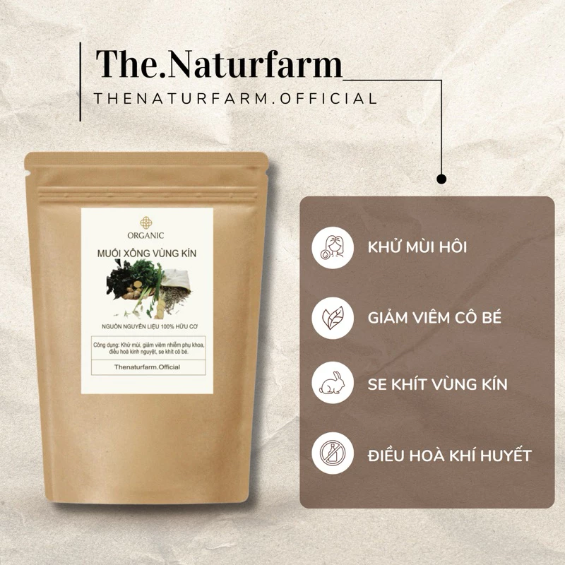 Muối xông vùng kín thảo dược Naturfarm [ 100GR ] Khử mùi, kháng khuẩn, giảm viêm