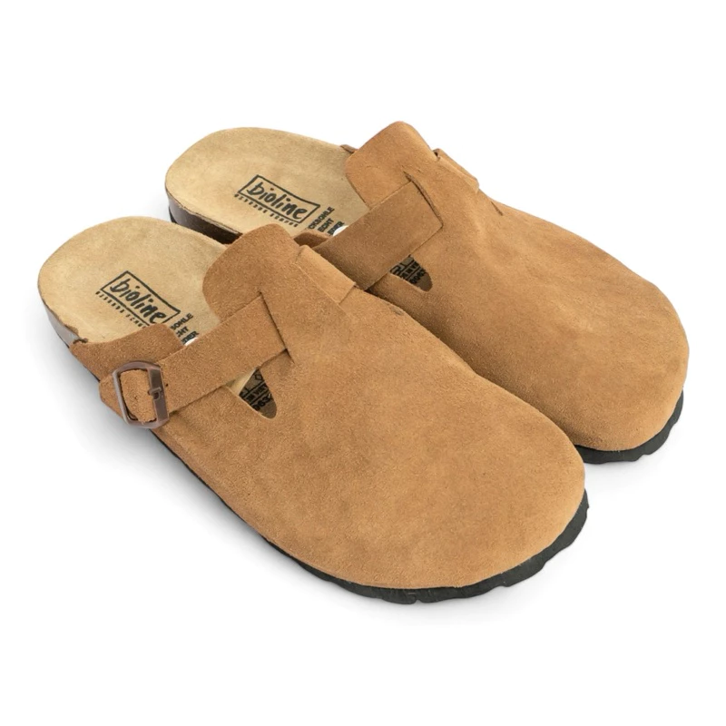 [DA BÒ THẬT] Sục đế trấu BIRKEN da bò thật bít mũi Unisex Bioline Birken