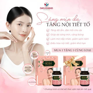 (DA SÁNG MỊN HỒNG HÀO) Viên Uống Sáng Da Rosa Dân Khang Bổ Sung Collagen Giúp Da Mịn Màng Căng Mướt