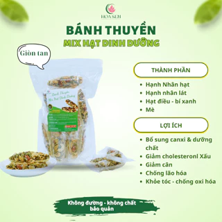 Bánh thuyền mix hạt dinh dưỡng, bánh hạt dinh dưỡng giòn béo ăn kiêng giảm cân healthy [ ĂN CHAY ĐƯỢC ]