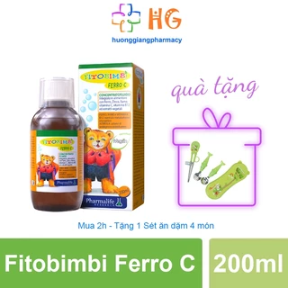 Fitobimbi Ferro C bổ sung Sắt Kẽm và các Vitamin Khoáng Chất Giúp tăng đề kháng tăng hệ miễn dịch cho bé Chai 200ml