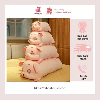 GẤU BÔNG HEO LƯỜI MẮT HÍ LỢN BUỒN NGỦ (50CM--->100CM) VẢI MINISO SIÊU MỊN, HÀNG LOẠI 1