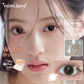 Kính áp tròng Lens Nâu Thạch WATER GRAY Trong Veo Long Lanh tự nhiên - Mimi Lens