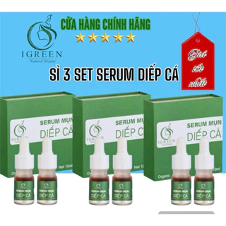 Sỉ 3 Serum Mụn, Thâm Diếp Cá IGREEN - 10ml