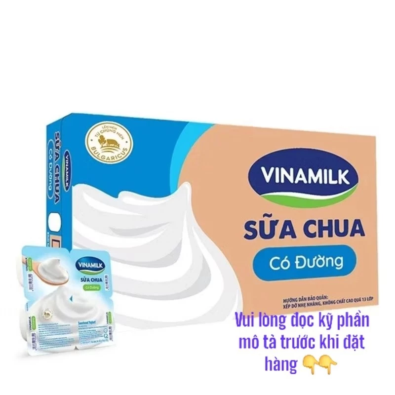 Thùng Sữa chua ăn Vinamilk có đường 48 hộp x 100g