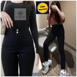 Quần legging nữ nâng mông cạp cao có khóa 2 khuy vải UMI siêu dày gen bụng dáng dài 91 -93cm