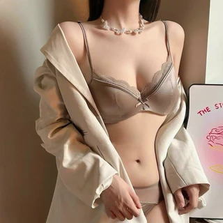 Bộ đồ lót B081 satin viền ren có gọng mút mỏng