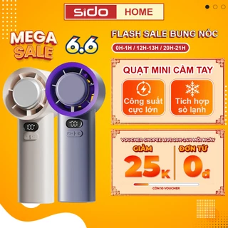 Quạt mini cầm tay Sidohome SH06 máy quạt sạc điện làm mát nhanh 100 mức độ gió pin 3600mAh