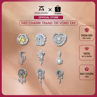 Hạt Charm Bạc 925 Cao Cấp Chính Hãng, Bộ Tổng Hợp Các Mẫu Charm Bạc Dorra Jewelry 09 Để Mix Vòng Tay Dành Cho Nữ
