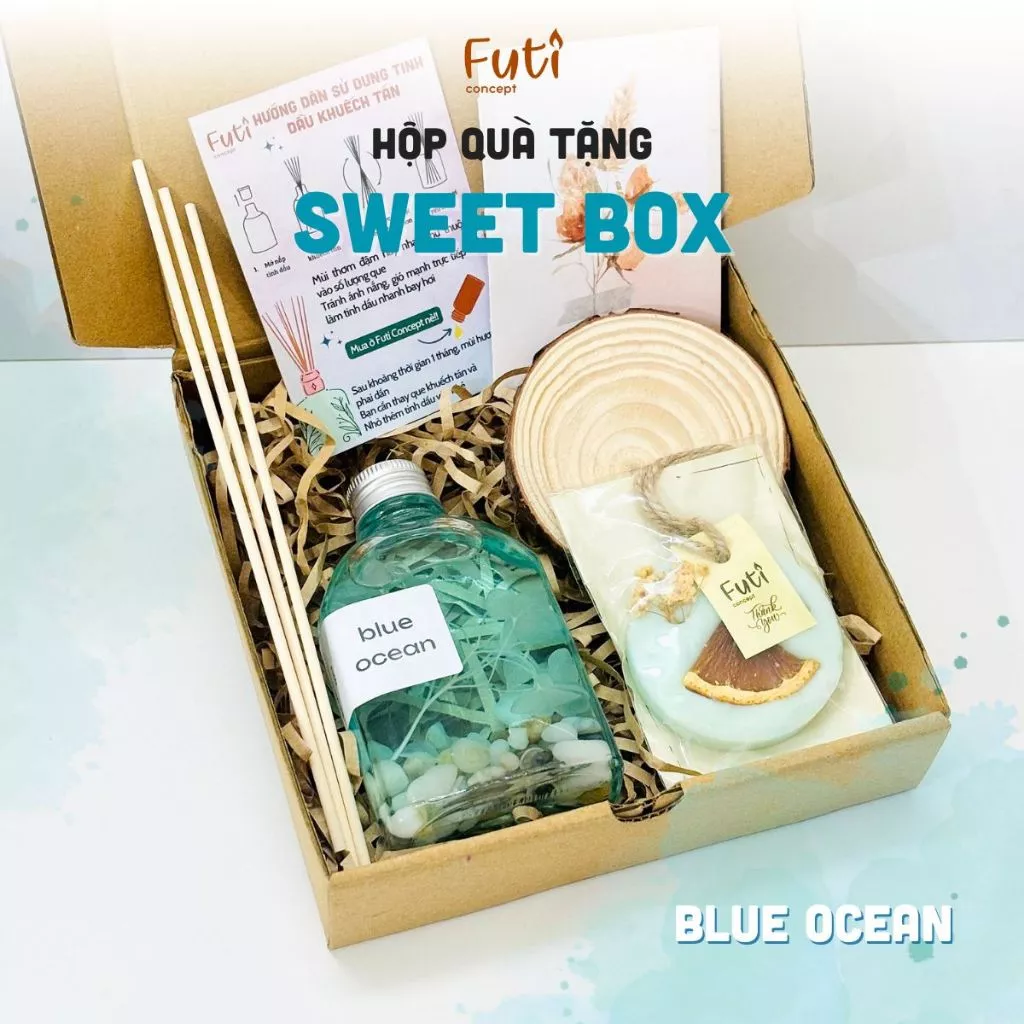 Hộp Quà Tặng Sáp Thơm và Tinh Dầu Khuếch Tán Giftbox Tặng Người Yêu, Tinh Dầu Khuếch Tán Sweet Box