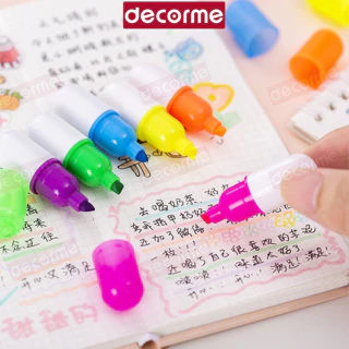 Set 6 bút highlight hình viên thuốc ngộ nghĩnh đáng yêu bút đánh dấu dòng nhiều màu tiện dụng