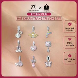 Hạt Charm Bạc 925 Cao Cấp Chính Hãng, Bộ Tổng Hợp Các Mẫu Charm Bạc Dorra Jewelry 16 Để Mix Vòng Tay Dành Cho Nữ