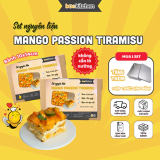 [Ship toàn quốc] Set nguyên liệu Mango Passion Tiramisu Nhà Bee - thành phẩm bánh 10x14cm vị xoài chanh dây