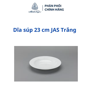 Dĩa súp 23 cm JAS Trắng - Gôm sứ cao cấp Minh Long I