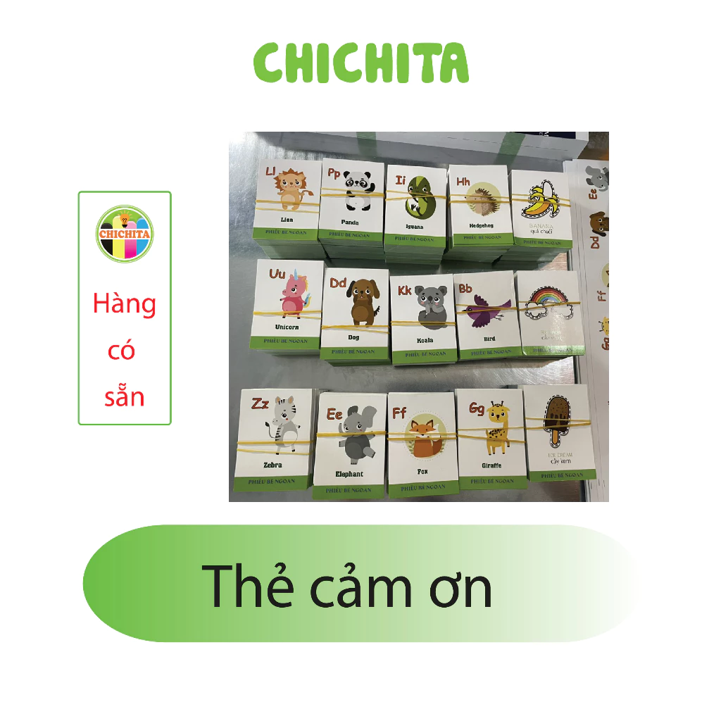 500 phiếu bé ngoan CHICHITA, 5 mẫu ngẫu nhiên hàng sẵn