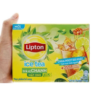 Trà Lipton Ice Tea chanh mật ong hộp 224g (16 gói x 14g)