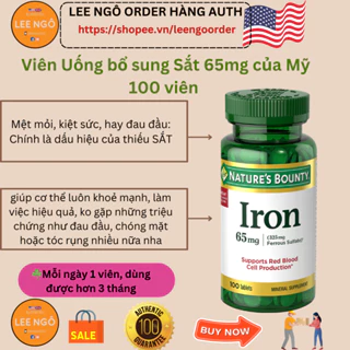 VIÊN UỐNG BỔ SUNG SẮT IRON 65MG 100 viên